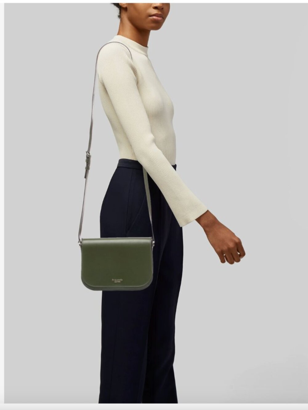 kate spade olive green leather crossbody bag purse like new